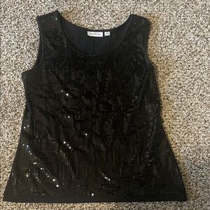 Joan Rivers Black Sequin Tank Top
